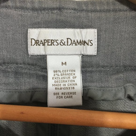 Draper's & Damon's Womens M Stretch Denim Jacket Bead Embellishments Crew Neck - Picture 5 of 14